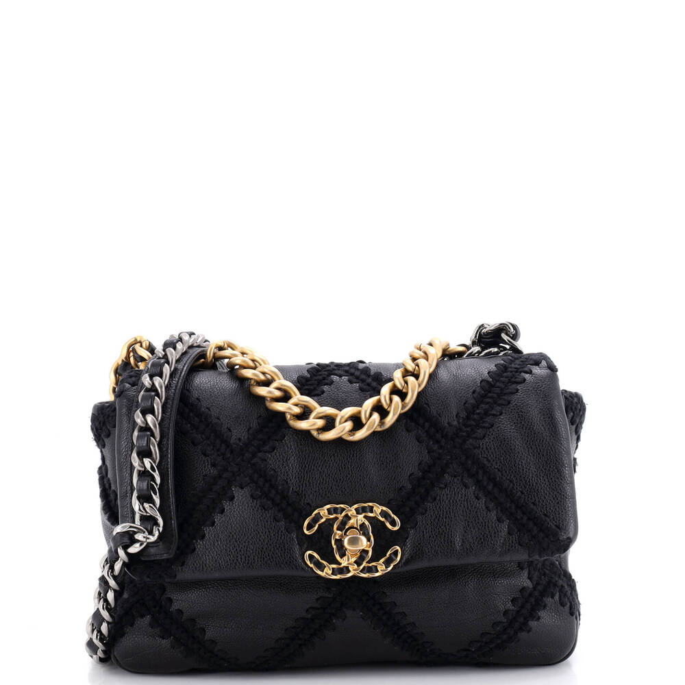 Chanel Medium 19 Flap Bag Crochet Quilted Calfskin
